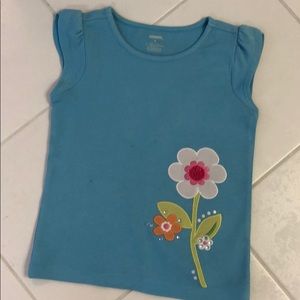 Gymboree Embroidered & Jeweled Flower Teal Top